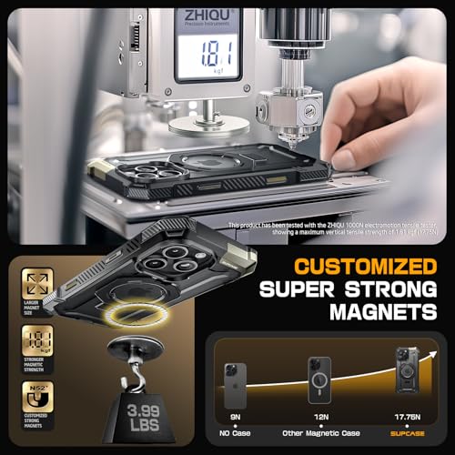 Image of SUPCASE PC For iPhone 16 Pro Rugged Case With Camera Control Capture Button(Unicorn Beetle Grip)[Compatible With Magsafe] Heavy Duty Rugged Magnetic Stand Phone Case For iPhone 16 Pro 6.3'' 2024,Black