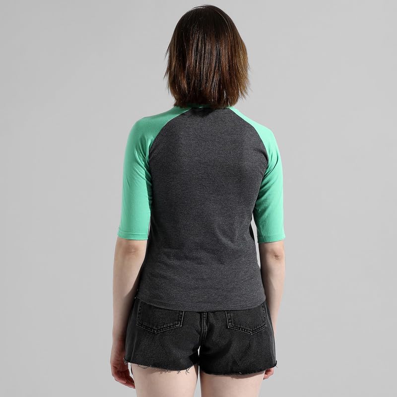 Image of PINACOLADA Women's Raglan-Sleeved Top for Casual Wear | Round Neck | Quarter Sleeve | Pull On Closure | Top Crafted with Comfort Fit for for Everyday Wear