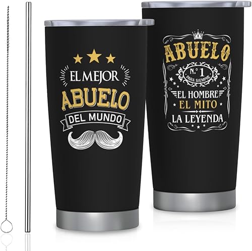 Vaso de regalo de Abuelo de 20 onzas, regalos para Abuelo, El Mejor Abuelo Del Mundo, regalos para Abuelo Dia del Padre, regalos para abuelo en