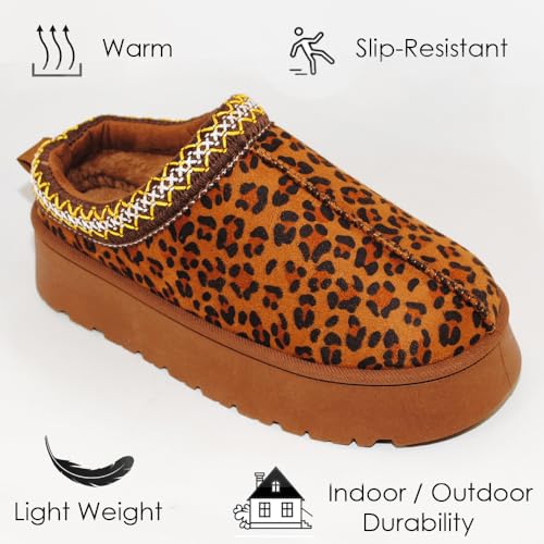 TRENDSUP Women's Platform Slippers, Suede Short Ankle Boots, Fur Fleece Lined, Slip-on, Durable for Indoor and Outdoor, Warm and Fuzzy3