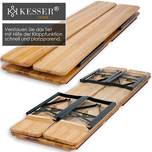Kesser® Biertafelset, 3-delige tuinmeubelset, inklapbaar, 170 x 46 x 75 cm, 2 x bierbanken, 1 x biertafel… - Image 7