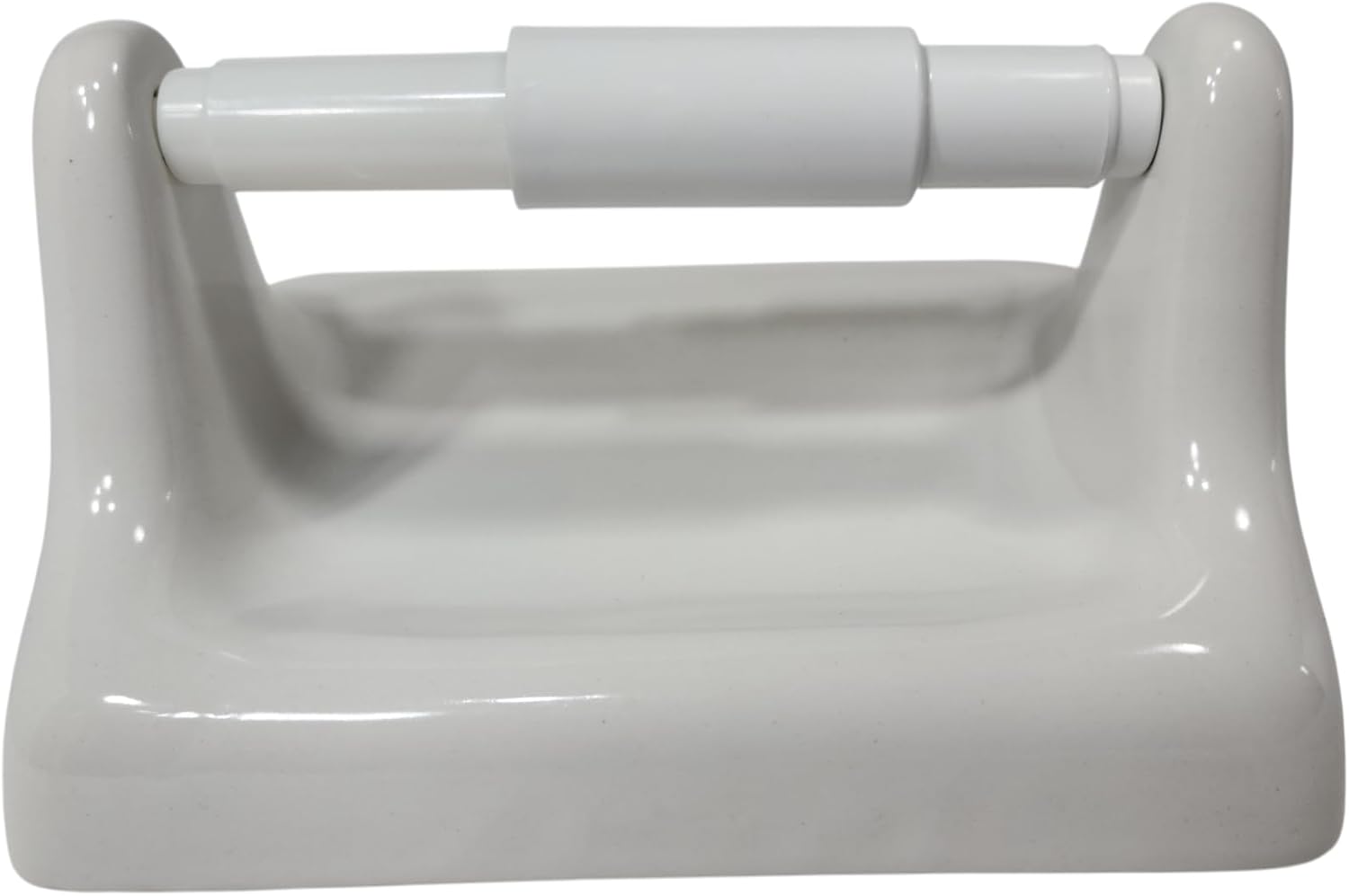 DALTILE Snow White Ceramic TP Toilet Paper Holder Wall Mount Thinset Installation Vintage Mid Century Modern Retro, BA1020T