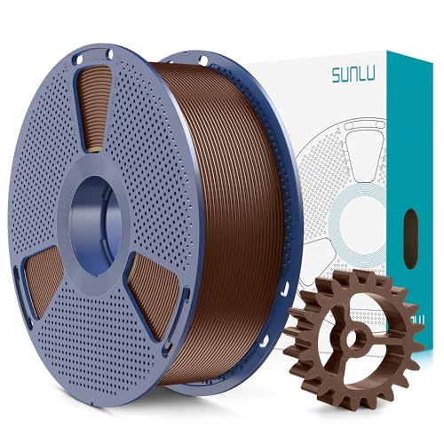 Image of SUNLU PLA+2.0 3D Printer Filament, Upgrade PLA+ Filament 1.75mm, Tougher and Stronger, Neatly Wound Filament, Dimensional Accuracy + /-0.02mm, 1KG Spool(2.2lbs), Coffee Brown