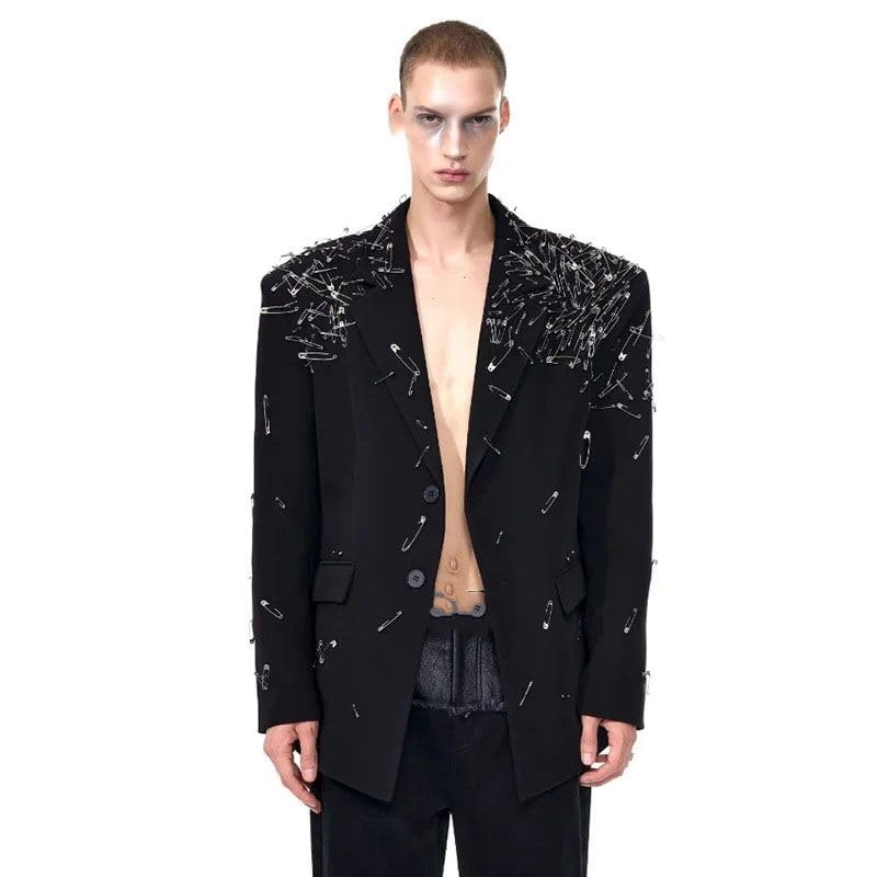 Blazer décontracté d'automne homme veste chic coupe droite ajustable - 4