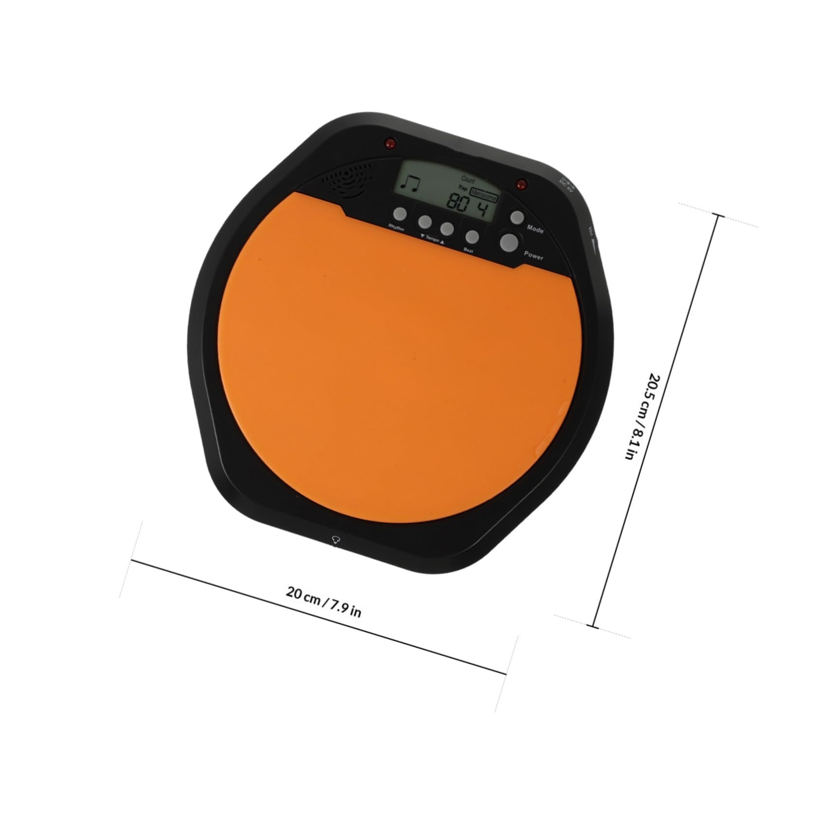 Pad Batteria Allenamento Elettronico Arancione da 8 Pollici in Silicone e Abs Riduzione del Volume, Flessibile per Esercizi di Ritmo e Pratica Musicale