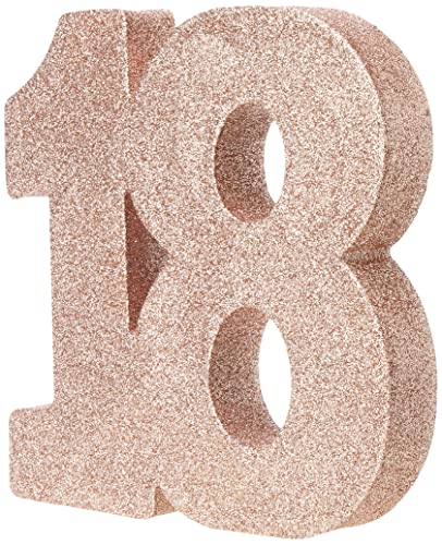 Creative Party Rose Gold Glitter Nummer 18 Tafel Decoratie - 1 Pc., H121 - Image 3