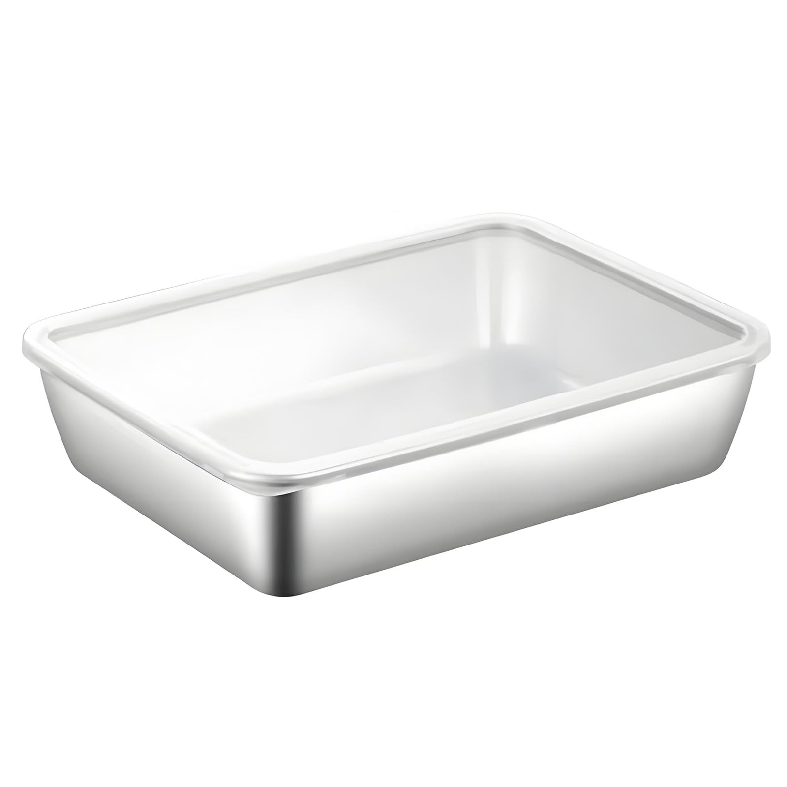 ADYJEE Smooth Metal Interior Kitchen Tray for Lunch Prep Dining and Packing Rectangular Food Storage Box Meal Prep