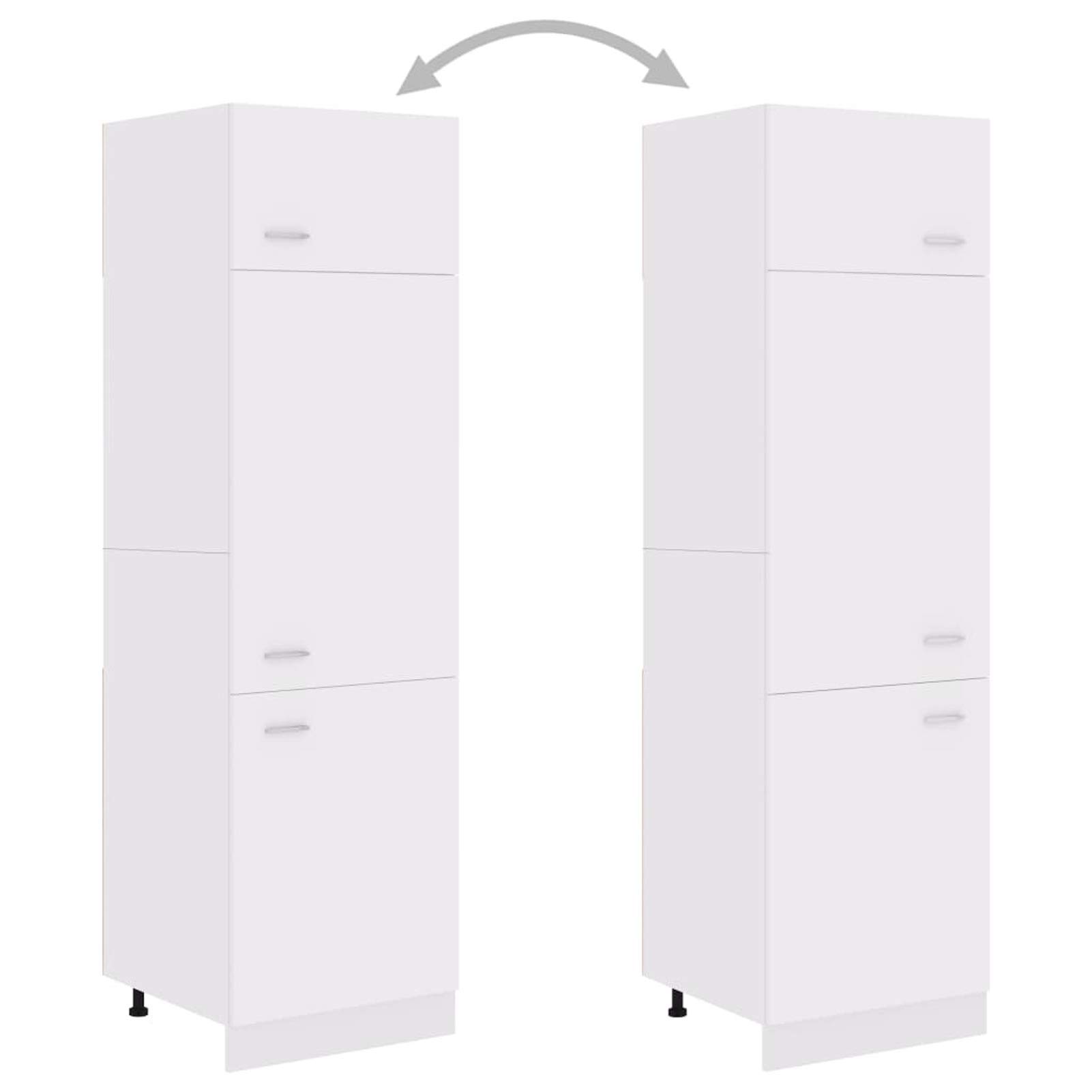 Mobile per Frigo “Lyon” Bianco 60x57x207 cm Legno Multistrato