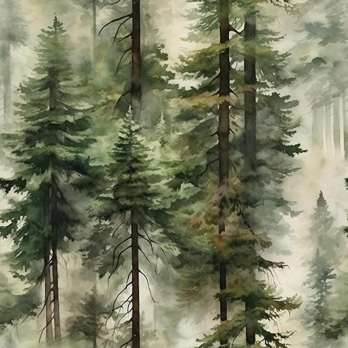 GRKECMC Peel and Stick Wallpaper Forest Removable Wallpaper Shiplap Green Self Adhesive Contact Paper for Home Bedroom Stick On Wall Decor 17.3in x 9.8ft