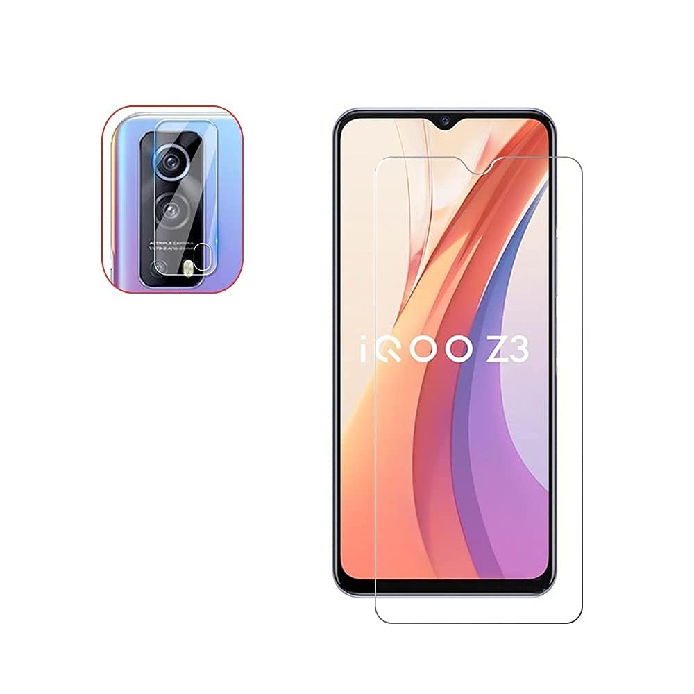 DSTron Unbreakable Flexible Impossible Screen Protector for Vivo IQOO Z3 5G with Back Camera Lens Protector,Pack of 1(Front Glass+Back Camera Lens) - Not a Tempered Glass