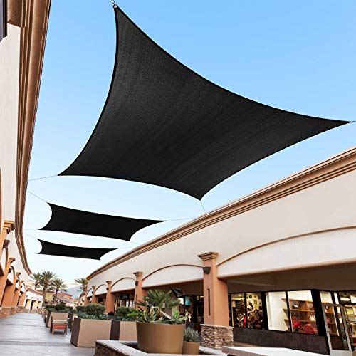 Royal Shade 13' x 21' Black Custom Size Order to Make RTAPS16 Sun Shade Sail Canopy Mesh UV Block Rectangle- Commercial Standard Heavy Duty - 200GSM - 5 Years Warranty