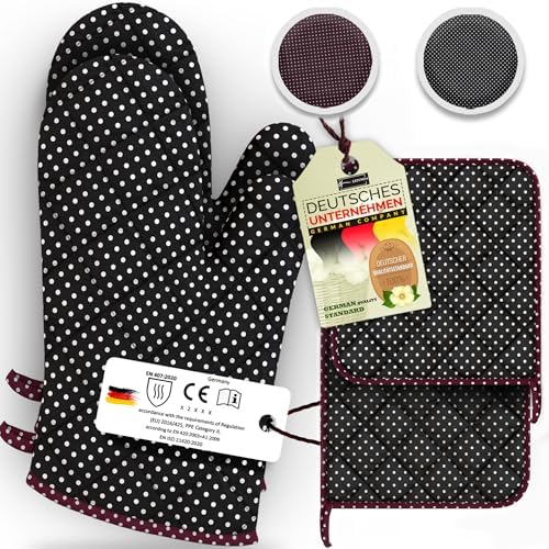 ALLY-MAGIC Ofenhandschuhe , Topflappen-Handschuh - Hitzebestndig Bis 250C  (1 Paar) Kchenhandschuh Mit Aufhnger