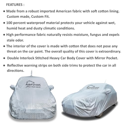 Image of Autofurnish Aero Waterproof Heat Resistant Mirror and Antenna Pocket Car Body Cover Compatible with Maruti Invicto 2024 - Aero Silver