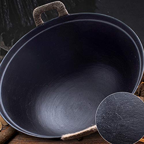 Wok sin tapa antiadherente de hierro 36 cm negro miniatura 3