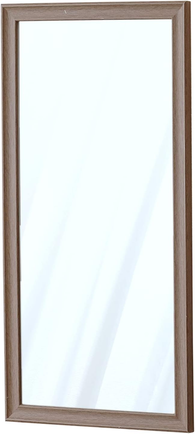 Doshisha IMW6030BR Wall Mirror, Can Be Used in Vertical or Horizontal, 23.6 x 11.8 inches (60 x 30 cm), Shatterproof, Lightweight, Scandinavian Style, Stylish, Cute, Wooden Frame, Hardware, Entrance,
