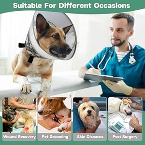   Soft-Dog-Cone-Collar-After-SurgeryClear-Padded-CollarE-Collars-for-Dogs-to-Prevent-Licking-Wound-Adjustable-Dog-Recovery-Collar-for-Large-Medium-Small-DogElizabethan-Collar-M