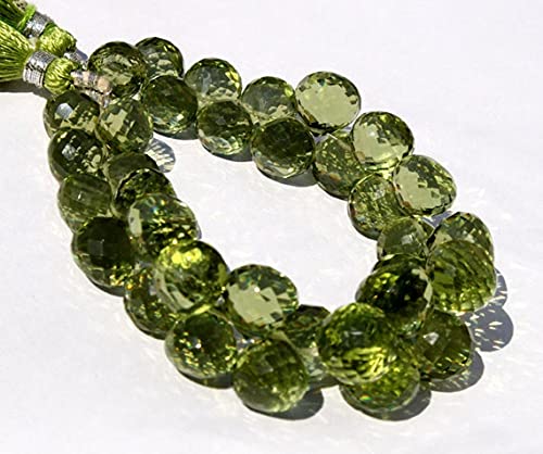 Quartz améthyste verte AAA perles oignons facettées 9-11mm pour création bijoux