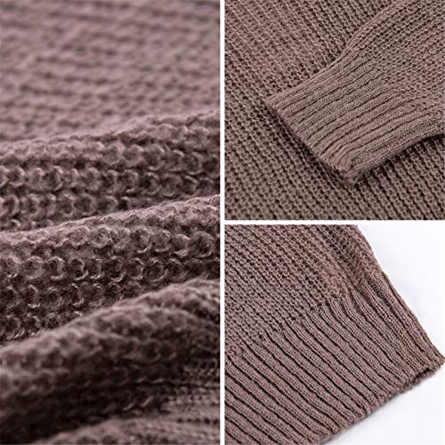 Suéter feminino Exlura, ombros de fora, manga morcego, pulôver, pulôver, pulôver, solto, de tricô, C