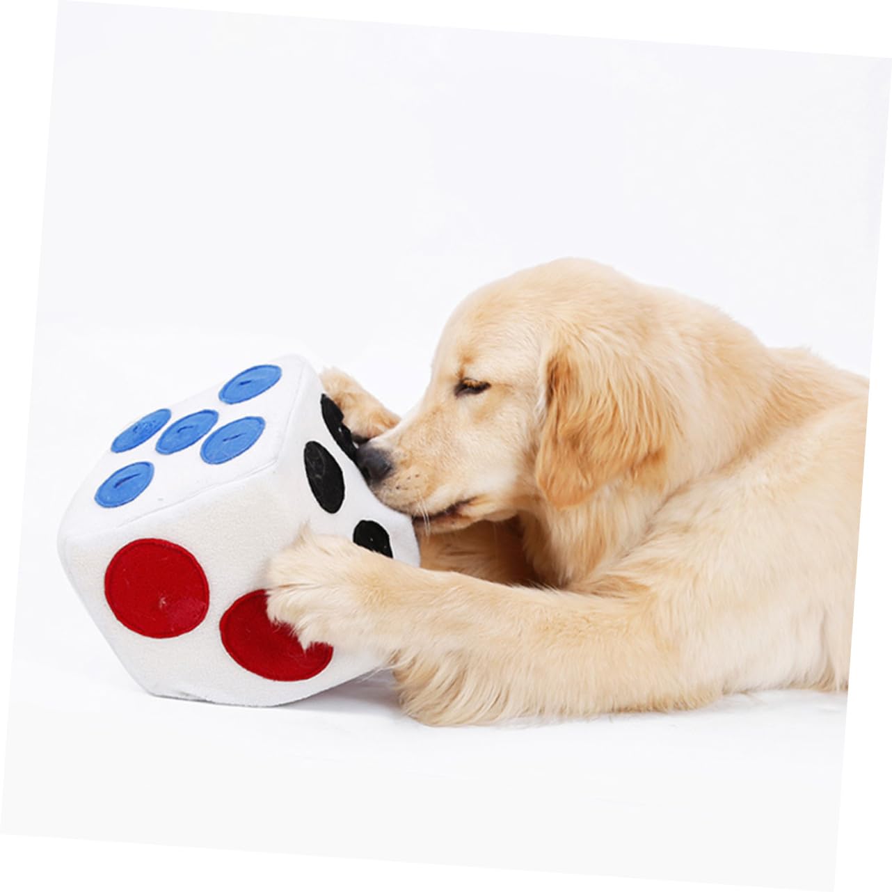 BESPORTBLE Distributeur De Croquettes pour Animaux Jouet Olfactif Forme De Dé Anti-étranglement Alimentation Lente Lavable