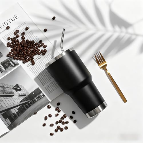 Opiniones de Termo negro que puedes comprar esta semana. 45 Termo Acero Inoxidable, Termos para Cafe, Vasos de Acero Inoxidable con Tapa y Popote, para Trabajo, Viajes, Hogar, Regalos de Navidad (30oz/850ml, Negro)