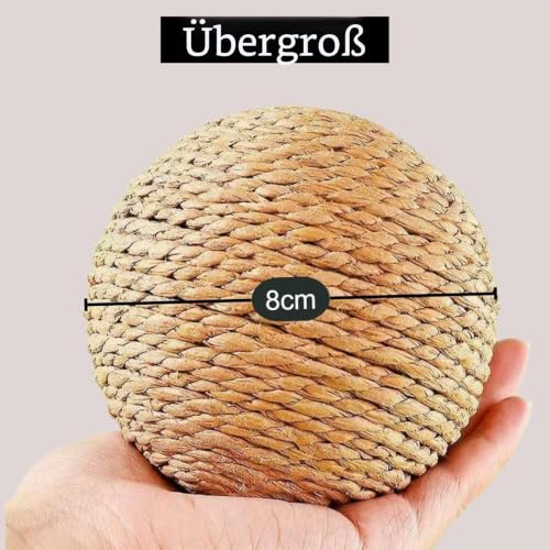 2 Stück Sisal Seilball, 8cm Katze Sisal Ball, Katzenspielzeug Bälle, Umweltfreundliche Kätzchen Bälle, Haustier Kratzball Selbstspielendes, Interaktiver Sisalball für Haustier Katzen Spielen – Bild 3