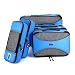 Pro Packing Cubes - 6 Piece Lightweight Travel Cube Set - Organizers and Compression Pouches System for Carry-on Luggage, Suitcase and Backpacking Accessories (Sky Blue)