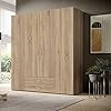 Stella Trading BASE, Armadio classico in 3 diverse dimensioni, versatile, ante a battente, effetto rovere sonoma, 160 x 177 x 52 cm, L x A x P #1