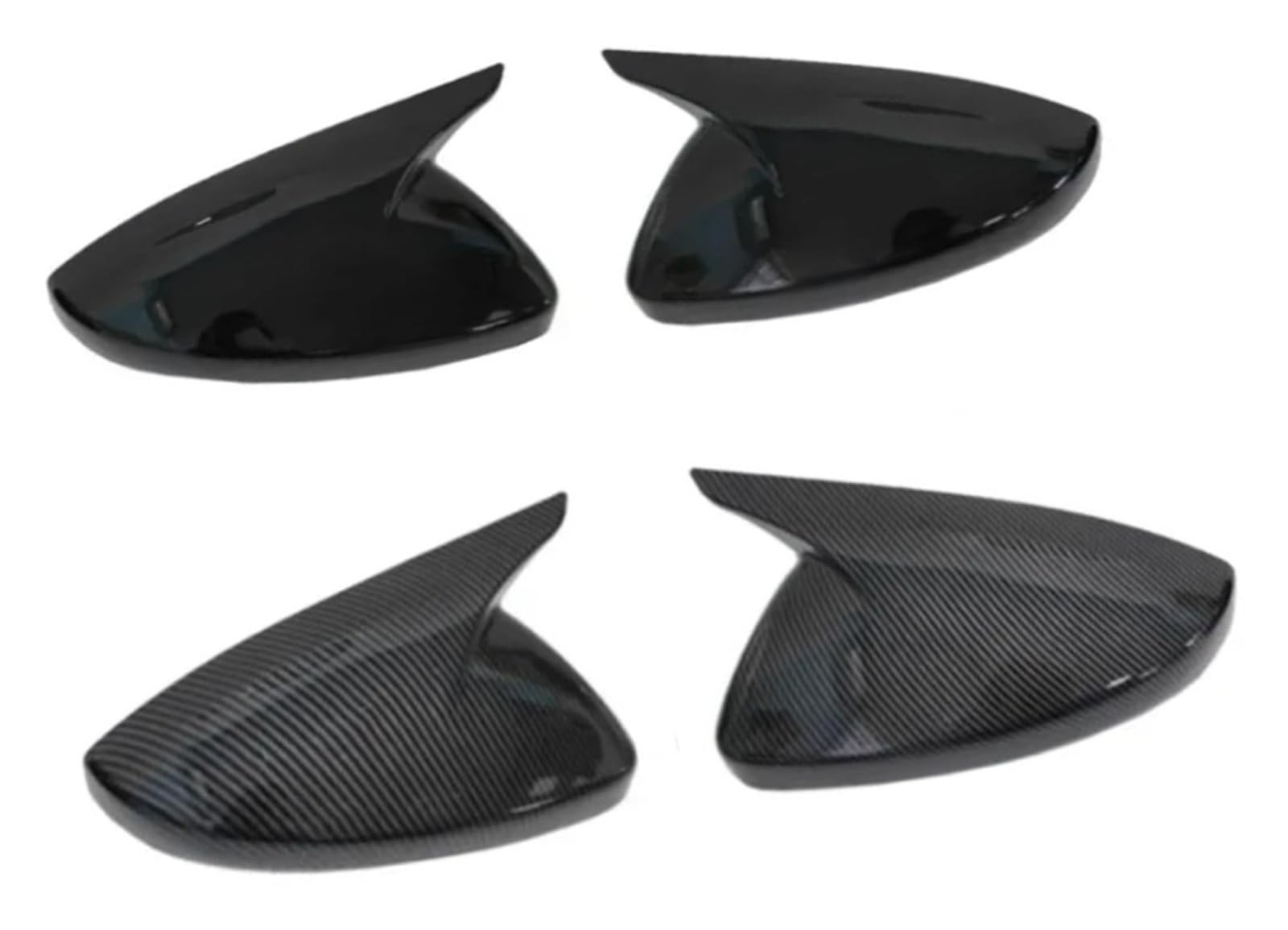 For Peugeot 208 2020-2023 308 2014-2020 508 2008 Copertura della protezione dello specchietto retrovisore in fibra di carbonio Aggiungi sullo stile Borsette(Bright black)