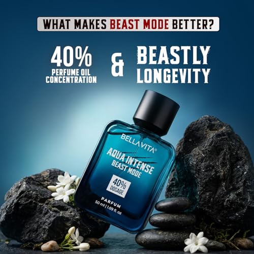 Image of BELLAVITA Aqua Intense 50ml Parfum | Beast Mode | Perfume for Man | 40% Oil Concentration | Citrus & Woody Scent | Premium Perfume for Men