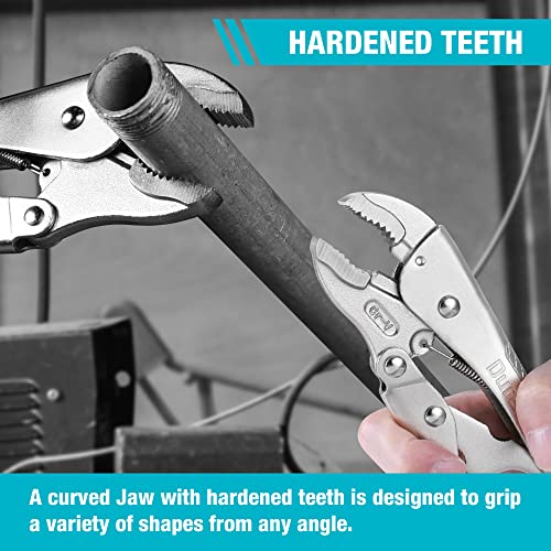 DURATECH 7-Inch Locking Pliers, Premium Cr-V Construction, Curved Jaw Locking Pliers with Wire Cutter, Fit for Clamping Twisting Welding - Image 7