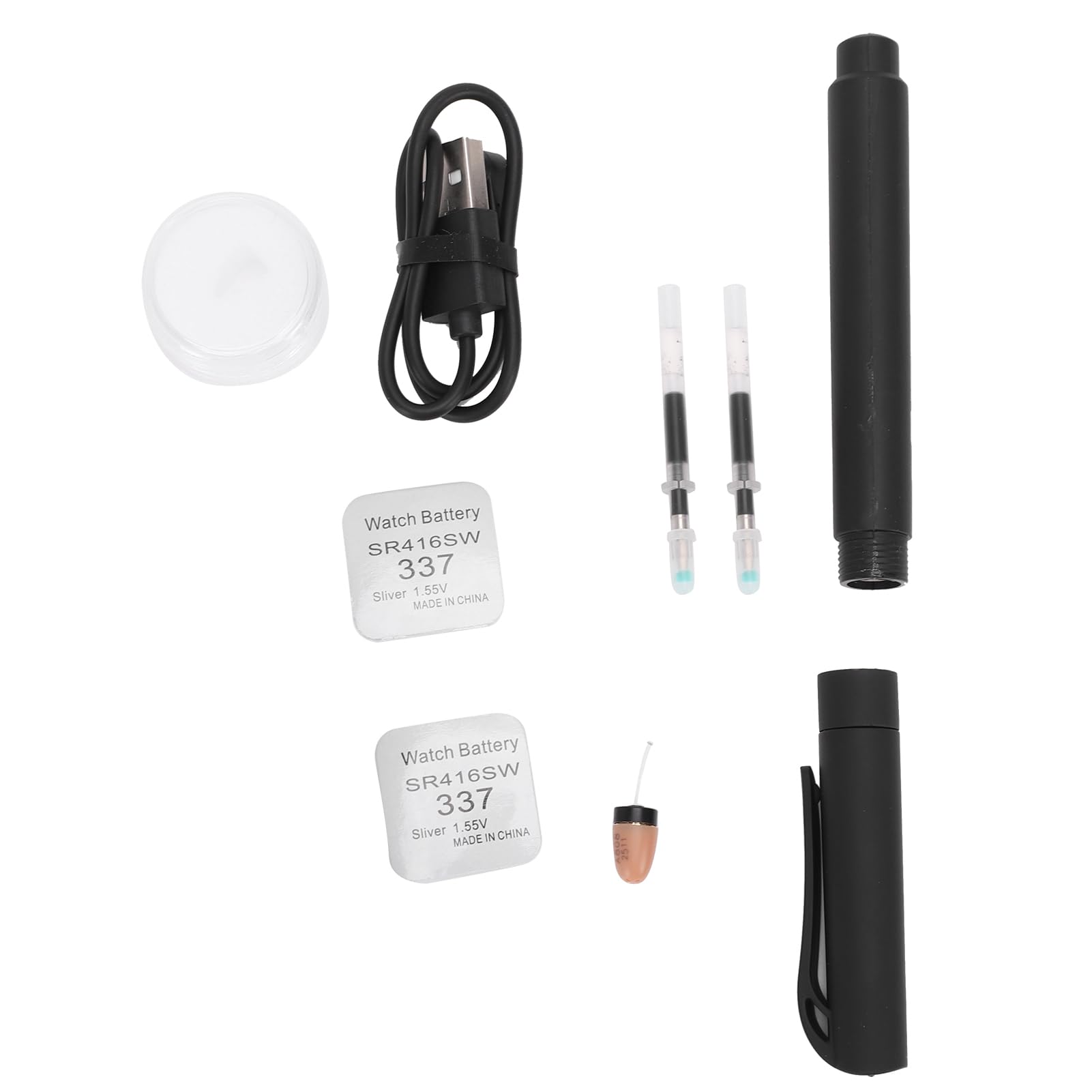 Auricular con Bolígrafo Bluetooth, Auricular Inalámbrico ABS 2 en 1 con Micrófono Incorporado, Batería de Bolígrafo de 170 MAh, Uso de 4 Horas para Reuniones de Negocios, Llamadas Diarias