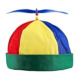 Framendino, Green Rainbow Detachable Hat Helicopter Adult Propeller Cap with Bamboo Dragonflies