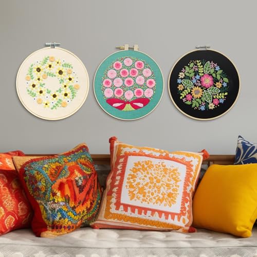 Image of XM-GENYUE 3 Sets Embroidery Stitch Practice kit for Beginners Adults, Flower Stitch Starter Kits Set for Adults with Embroidery Skill Techniques