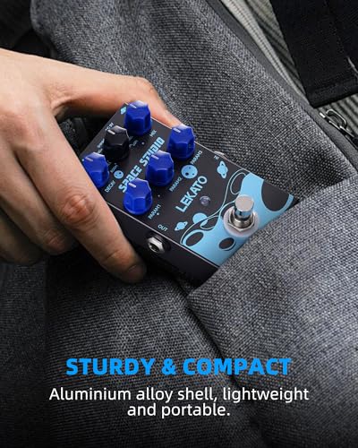 Image of LEKATO Reverb Digital Guitar Effect Pedal, Reverb Innovation Unique Sound 9 Effects Universe Pedals with Bypass Pure Digital for Electric Guitar (EP-03)