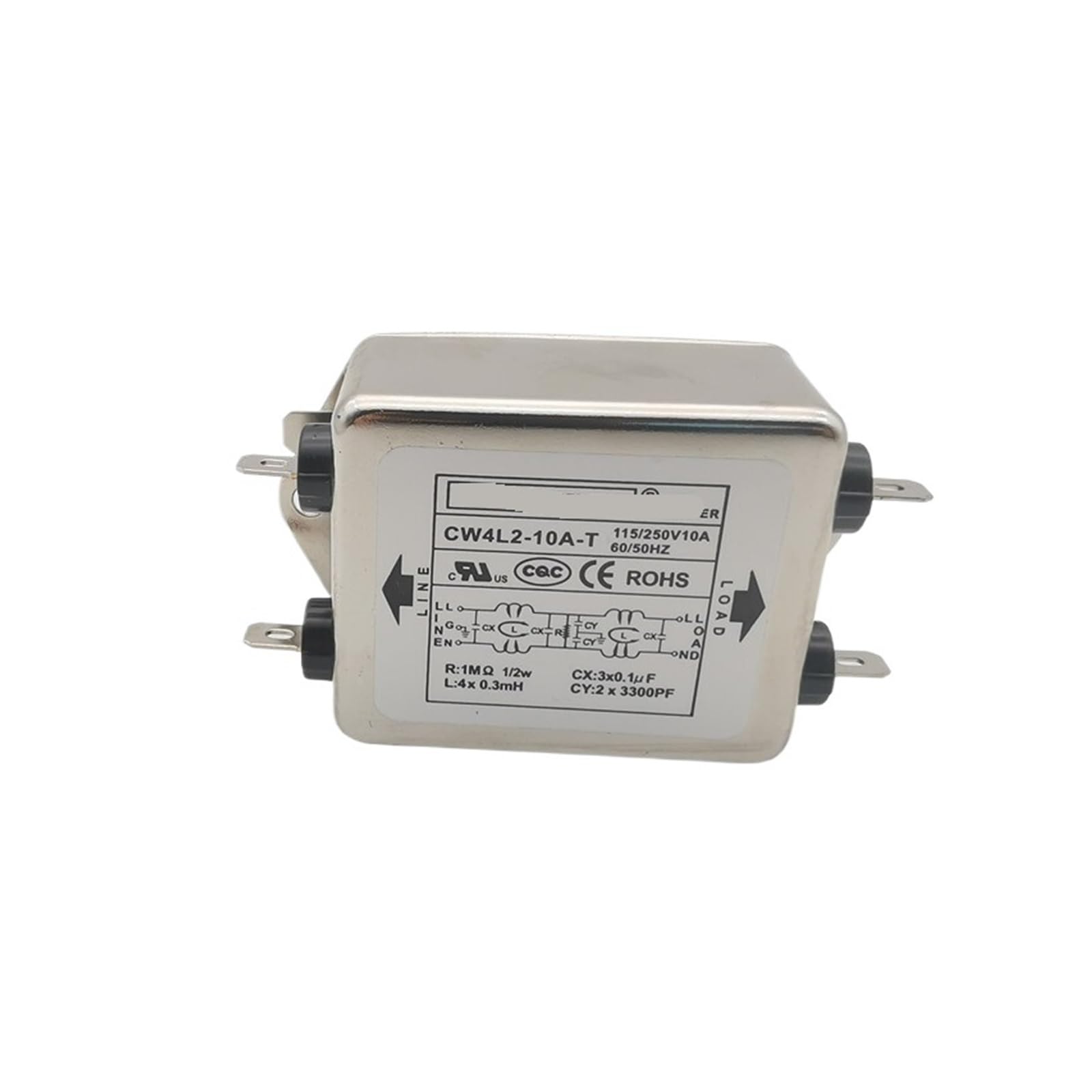 Filtro de potencia CW4L2-20A-T de 20A contra ruido electromagnético EMI