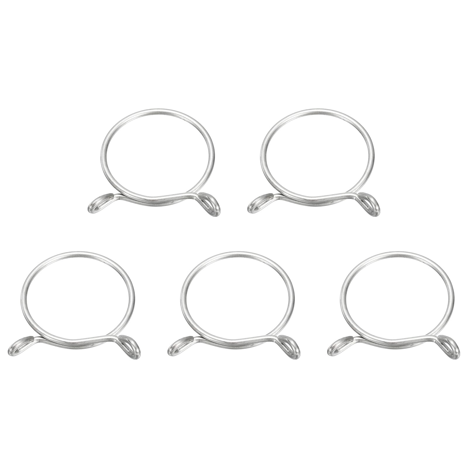 uxcell Fuel Line Hose Clips, 5Pcs 46mm ID 52mm Max. ID 304 Stainless Steel Water Pipe Air Tubing Spring Hose Clamps for Motorcycle Scooter ATV, Silver