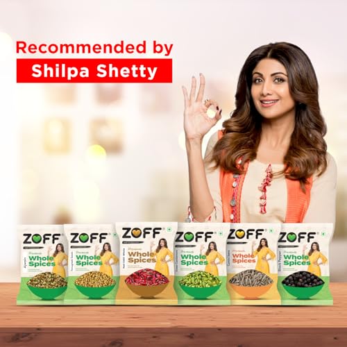 Image of Zoff Whole Powder Masala Combo - Cumin, Red Chilli, Black Pepper, Green Cardamom, Fenugreek Seeds & Ajwain - Authentic Indian Spices for Cooking, Seasoning, and Flavoring