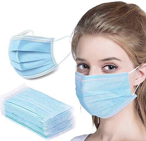 50 Masks Air Purifying Face Masks Disposable Protective Face Masks with Adjustable Nose Clip and Ear Loops - Sanitary 3-Ply Non-Woven Fabric VeniCare