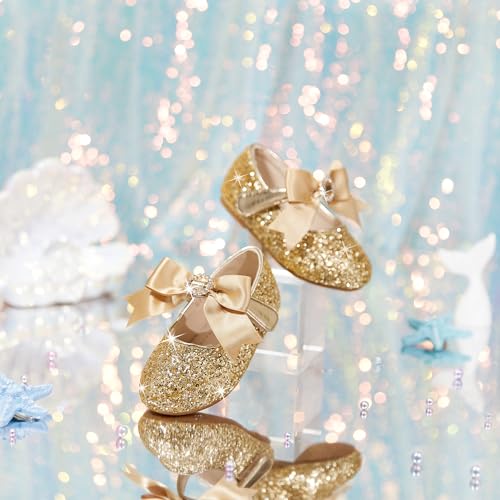 Toddler Flower Girl Dress Shoes - Little Girl Mary Janes Flats Wedding3