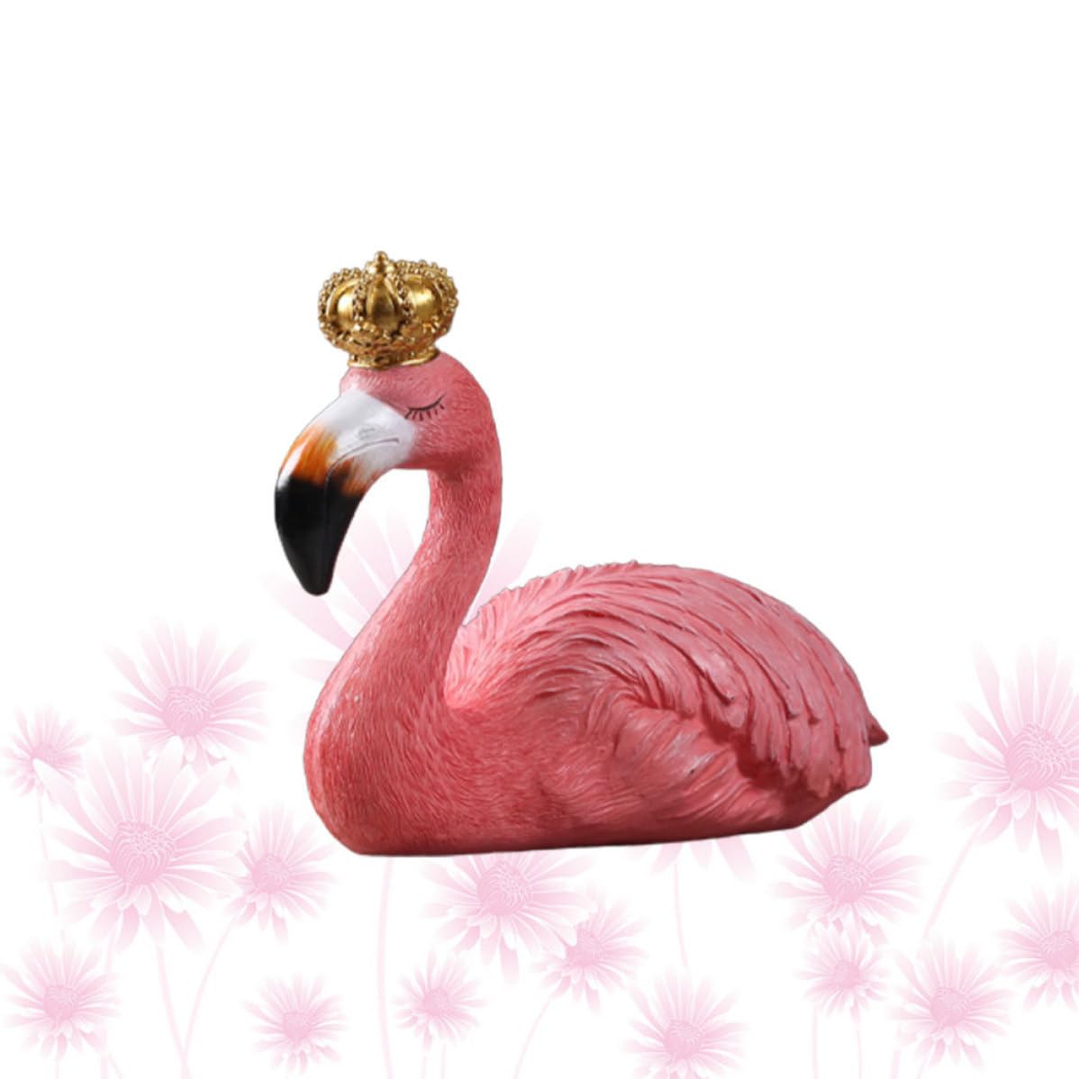 Sculpture flamant rose résine rouge pratique et facile à nettoyer pour table