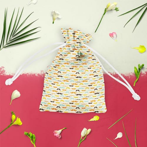Image of ArtzFolio Vintage Mustache D2 | Pouch Wrist Potli Bag | Bag for Weddings & Casual Parties
