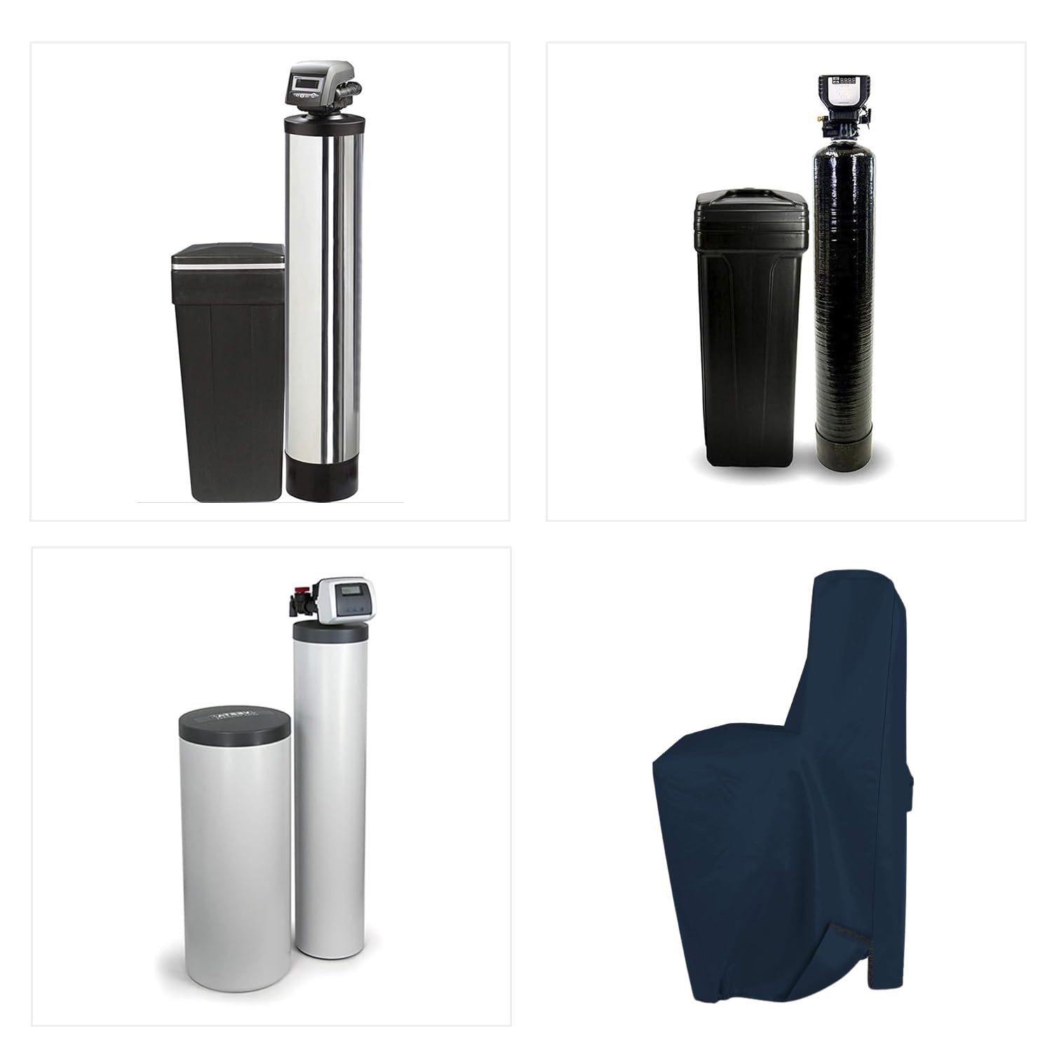 Covers & All Pokrowiec na zmiękczacz wody, 350 ml, wykonany z wodoodpornej, odpornej na promieniowanie UV i odpornej na rozdarcie tkaniny, z kieszeniami powietrznymi i dzielonym zamkiem błyskawicznym (140 cm wys. x 76 cm szer. x 40 cm gł., niebieski)