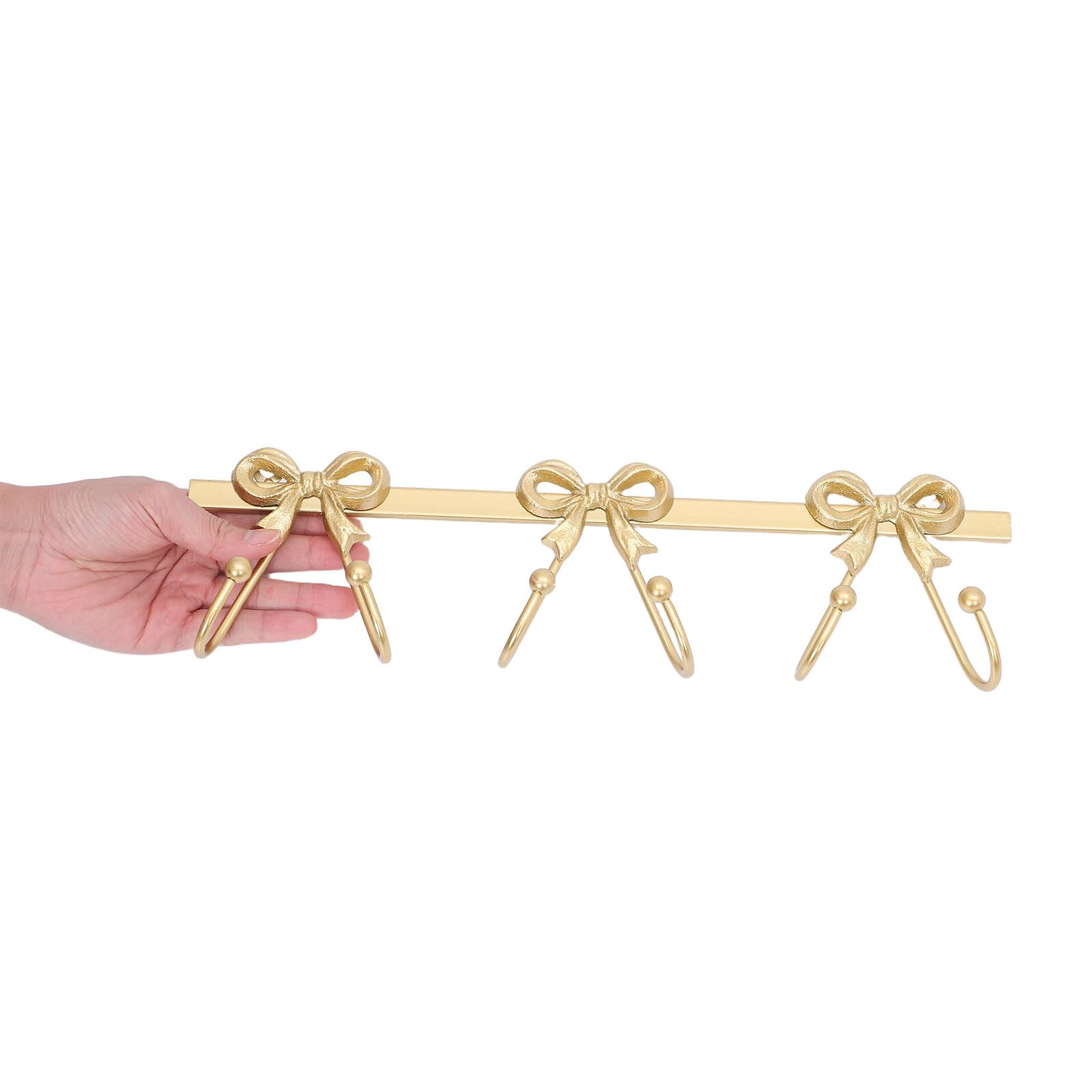 Gancio Da Parete Fiocco Dorato Appendiabiti in Metallo Per Accappatoi e Borse Organizer Rustico Per Bagno e Ingresso Facile Installazione Parete