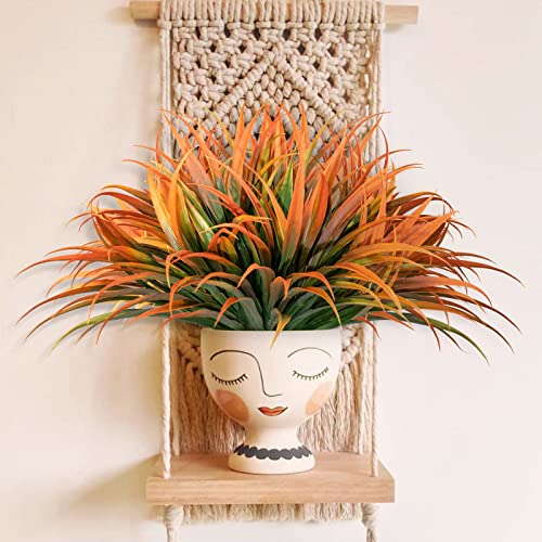 Luzoga 12 Pcs Outdoor Fake Plants Uv Resistant Artificial Tropical Plants Fake Grass For Home Window Garden Office Patio Hanging Planter Pathway Front Porch（Sunset Red） #TOP5