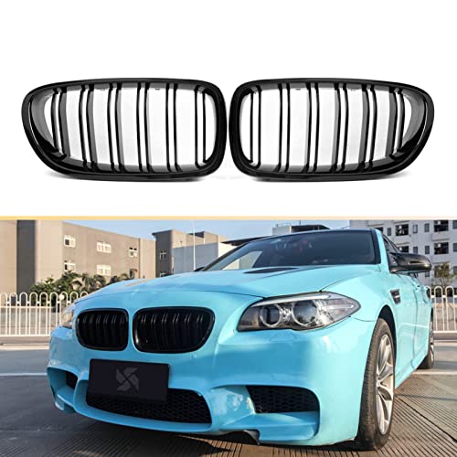 Grille de calandre double lattes noir brillant pour esthétique BMW F10 F11