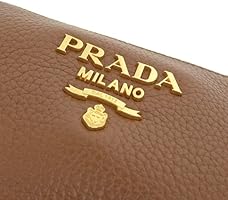 Amazon.com: Prada Vitello Daino Cannella Brown Leather Cosmetic