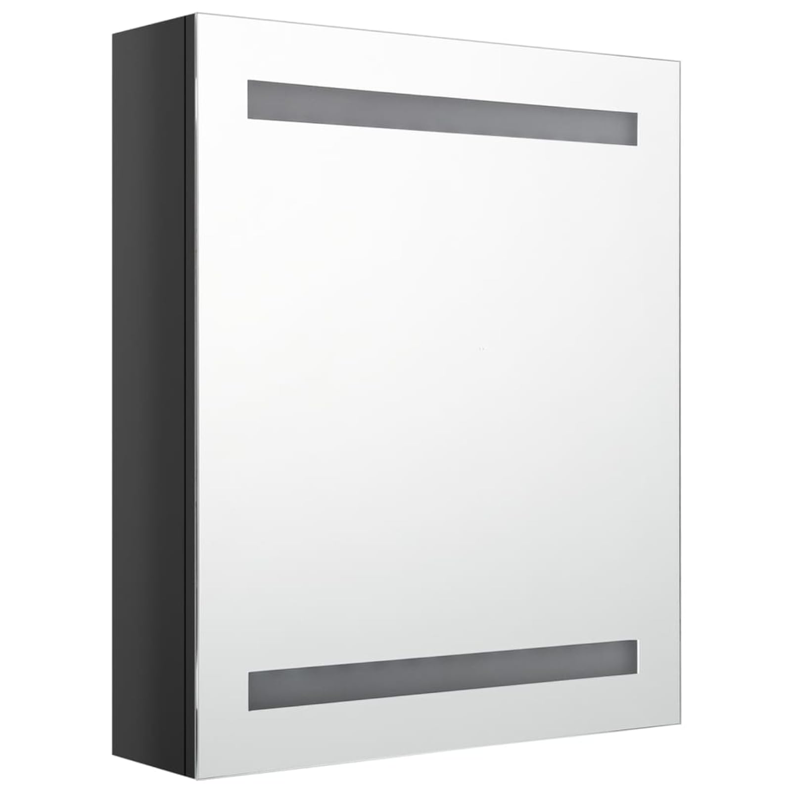 ATOMSTACK MAKER Spiegelschrank Bad, 50x60 cm, glänzend schwarz, MDF+Glas, 3 Ablagen, sanftes Licht für Make-up & Rasur, USB-Stromversorgung (5 V, Netzteil Nicht inkl.)