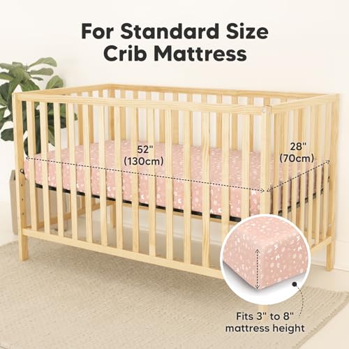 Image of KeaBabies 2-Pack Waterproof Baby Crib Sheets for Boys, Girls - 52x28 Viscose Derived from Bamboo Toddler Bed Sheet Neutral, Crib Mattress Protector Cover for Baby Bedding, Soft & Gentle (Butterflies)