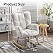 NIOIIKIT Nursery Rocking Chair Teddy Upholstered Glider Rocker Rocking Accent Chair Padded Seat with High Backrest Armchair Comfy Side Chair for Living Room Bedroom Offices (Ivory Teddy)