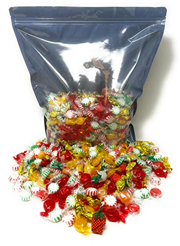 American Old Fashioned Hard Candy - 10 Lbs - Peppermint And Spearmint Starlights, Cinnamon Disks, Butterscotch, Strawberry Jelly Filled Candy And Fruity Hard Candy - Bulk Holiday Classics Assortment- Individually Wrapped, 160 Oz. #TOP3